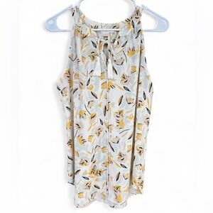 NWOT Women's Floral Tassle‎ Tie Neck Sleeveless Blouse Size Medium